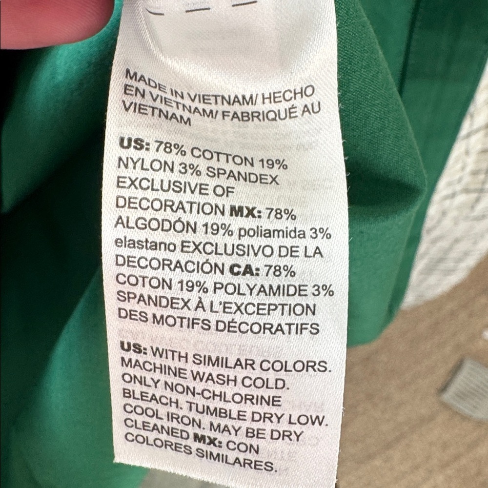 Chico's Ruched Sleeve Popover Green Midi Dress - Picture 7 of 7